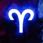 Image of Aries zodiac sign on night sky